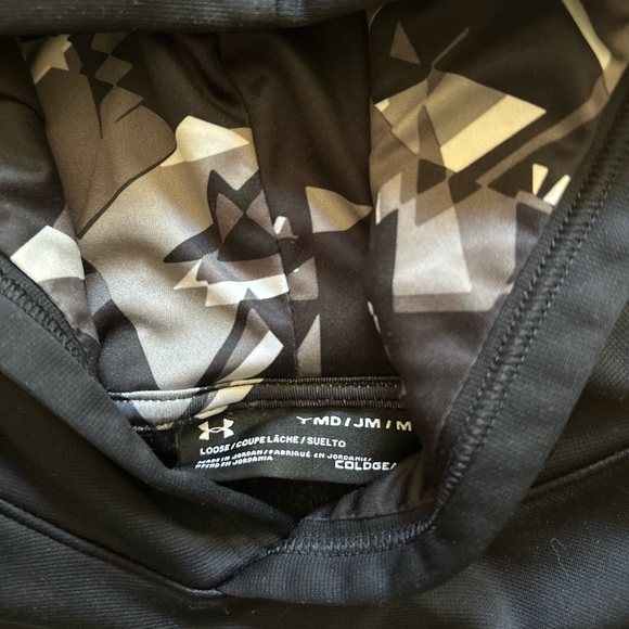 Under Armour Youth Hooded Sweatshirt Black and Gray Medium - Picture 2 of 3